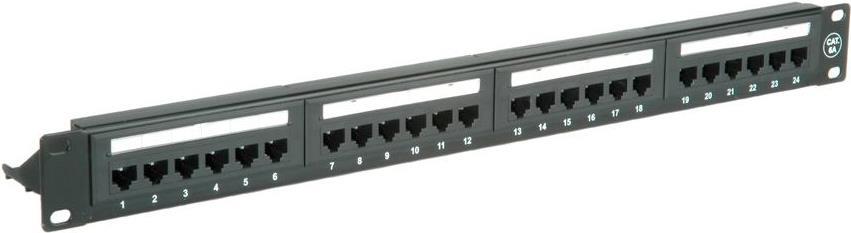 VALUE Cat.6A 19" Patch Panel - 24 Ports - Unshielded - Black - 26.99.0357