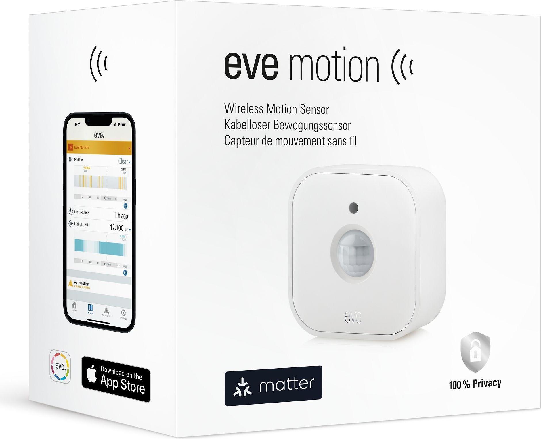 Eve Motion (Matter) Smart Motion Sensor with Light Sensor, IPX3 10EBY9951