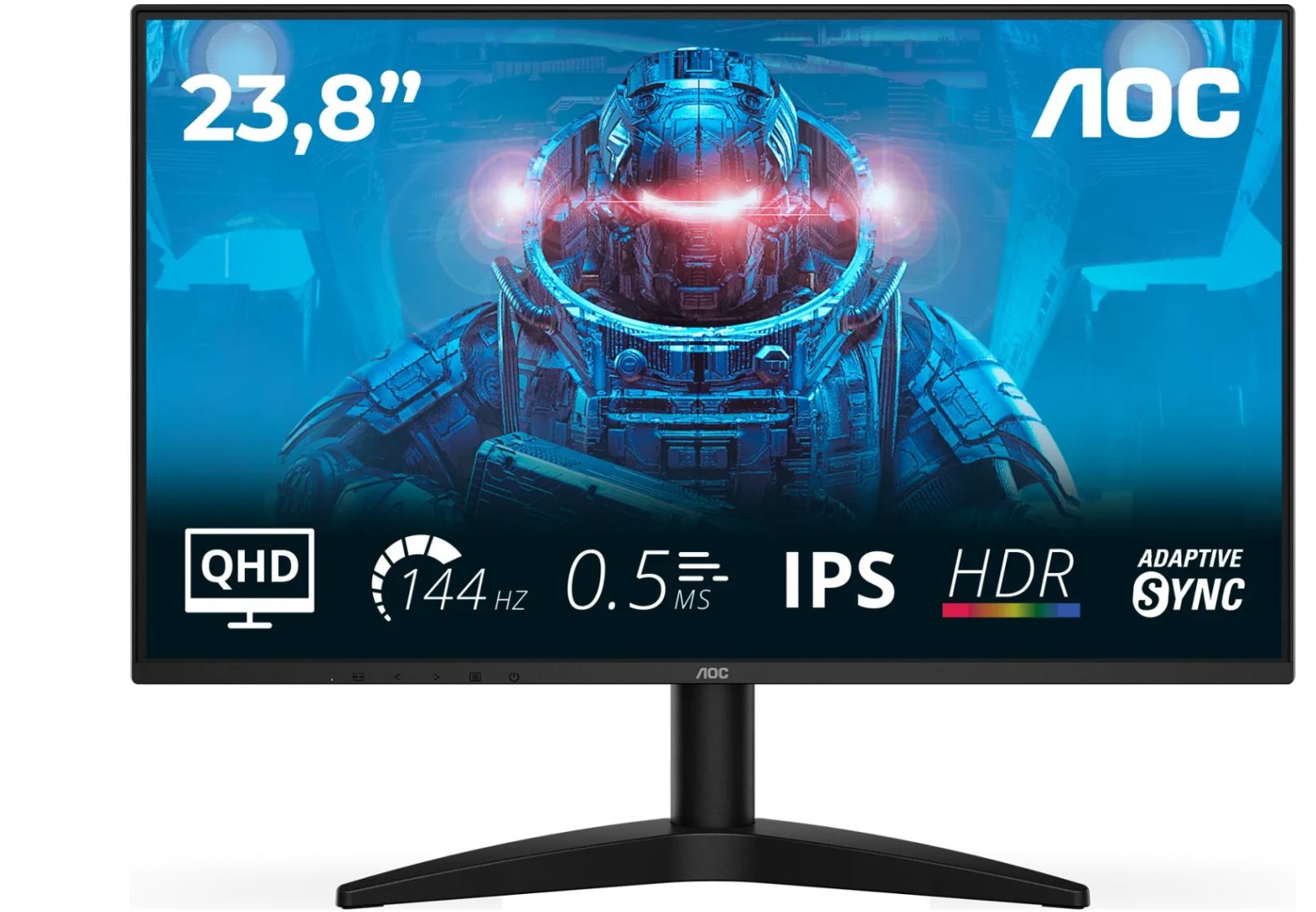AOC Basic-line Q24B36X - Gaming LED Monitor - 23.8" IPS - 2560x1440 QHD @ 144 Hz - Black HDR10