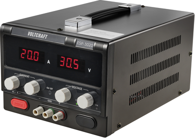 Voltcraft ESP-3020 Adjustable Lab Power Supply 0-30 V/DC 0-20 A 600 W Narrow Design 4 mm Connector