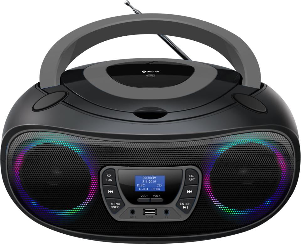 Denver TDB-212 DAB+ Boombox FM/BT/USB/CD/AUX grau (TDB-212GR)