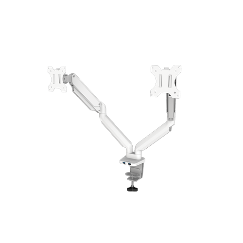 Fellowes Platinum Series Adjustable Dual Arm Mounting Kit for 2 Monitors Aluminum White