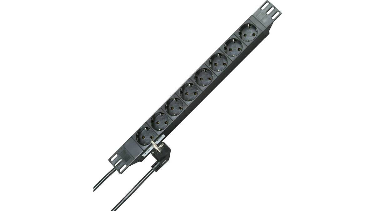 Kopp Power Strip 48.30 cm 8-Way Black Schuko 930805014