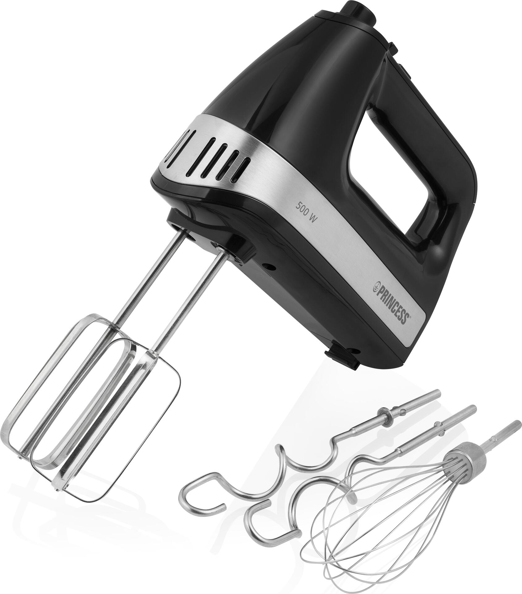 Princess Hand Mixer 500W Black Silver 1 m Cable 5 Speeds 01.222206.01.001