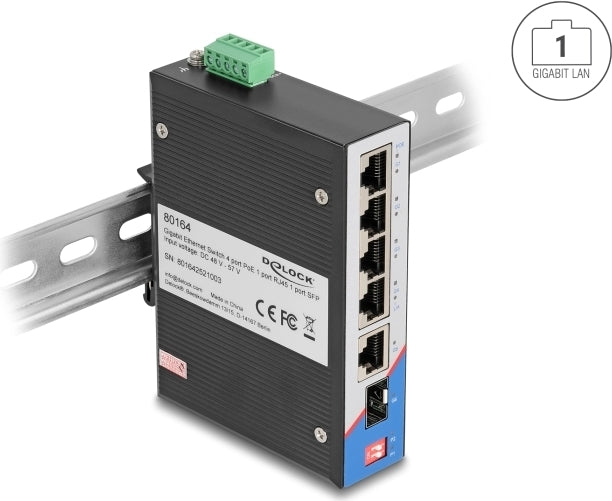 Delock 80164 - Industrie Switch für Hutschiene - Switch - 1 Gbps (80164)