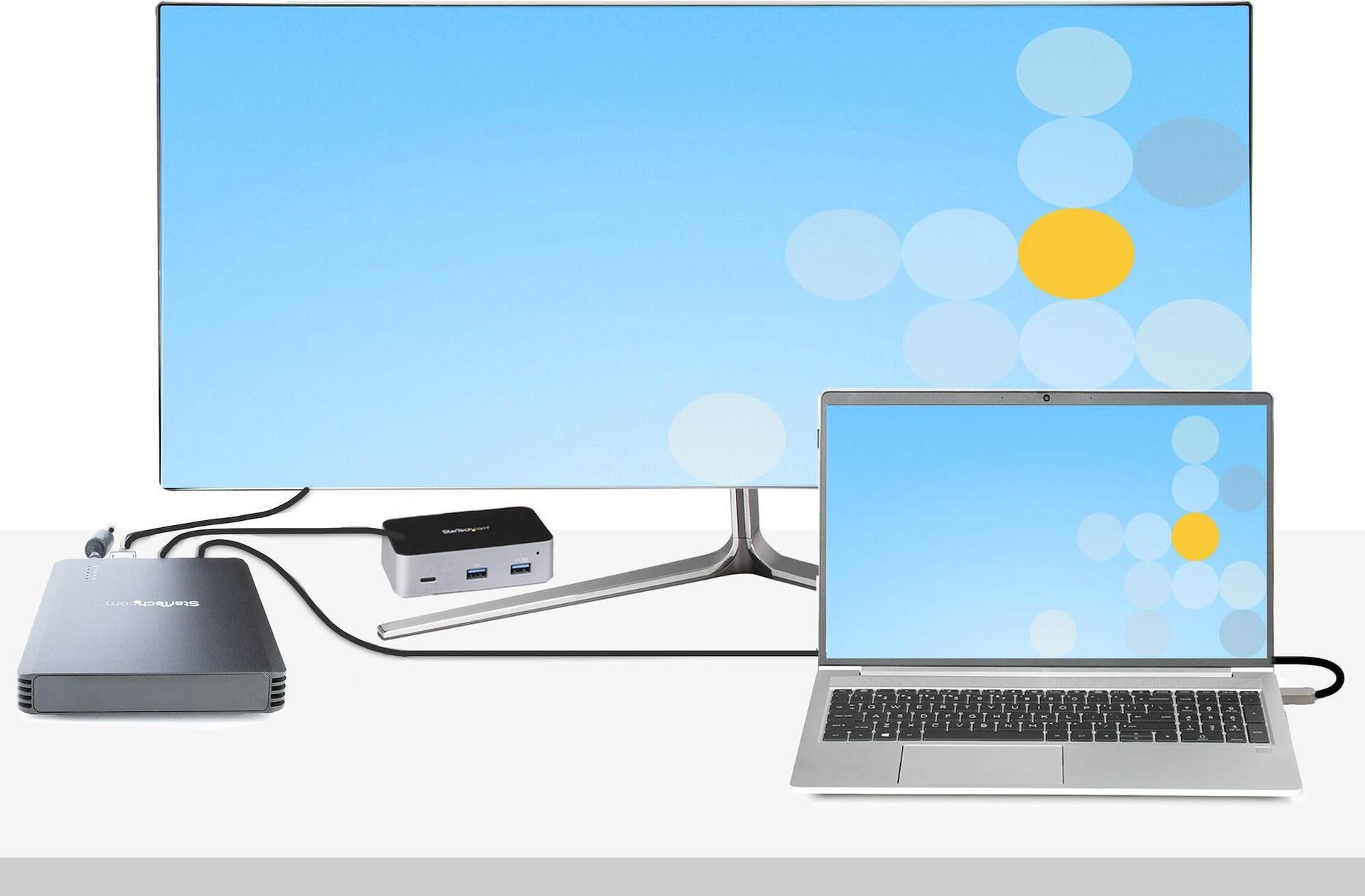 StarTech.com 4 Bay Thunderbolt 3&trade, NVMe Gehäuse - für M.2 NVMe SSD Laufwerke - 1x DisplayPort Video/ 2x TB3 Downstream Ports - 40Gbit/s - 72W Stromversorgung - Externes Festplattengehäuse (M2E4BTB3)