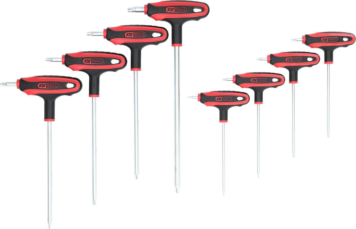 KS TOOLS ERGOTORQUEplus T-Handle TX Angle Key Set - 8-Piece - 151.8165