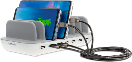 4smarts 462310 Ladegerät für Mobilgeräte Weiß/Grau (462310)