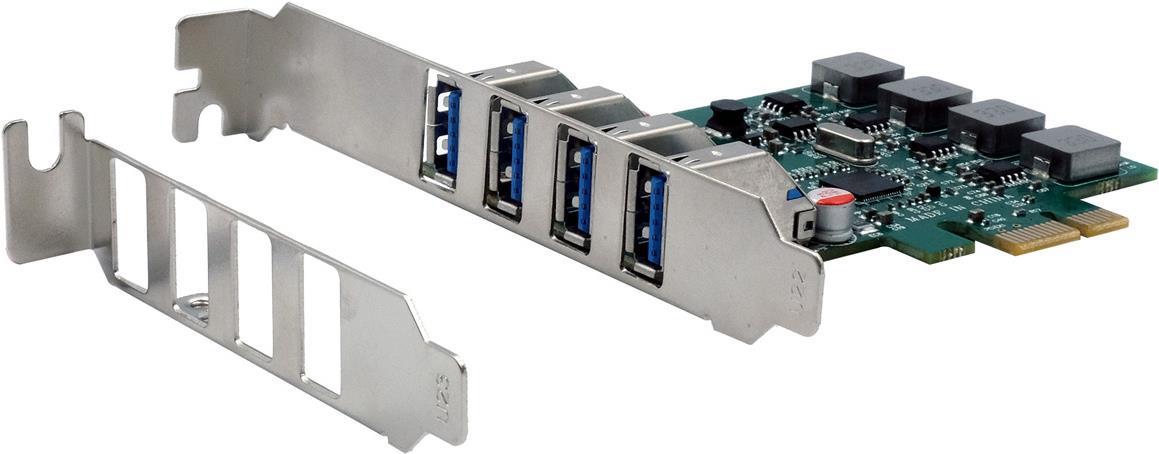 EXSYS GmbH USB 3.2 Gen 1 PCIe Card with 4 Ports, 3A (EX-11194)