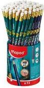 Maped DRAGON Pencil with Eraser, HB, 72 Pieces, 2.2 mm Lead, Model 851830