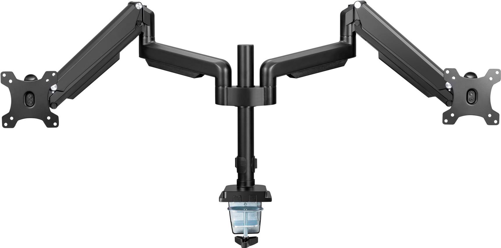 InLine Mounting Kit for 2 LCD Displays - Aluminum - Black - Screen Size: 17"-32" - Model 23160B