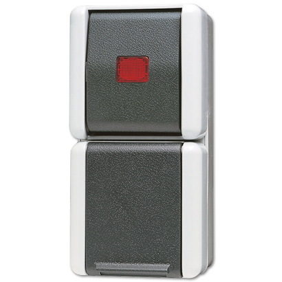 JUNG 876KOW Elektroschalter Rocker switch Schwarz - Rot - Weiß (876KOW)