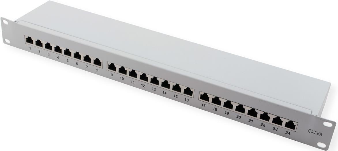VALUE 19" Patch Panel 24 Ports Shielded Grey 26.99.0365 Kat.6A