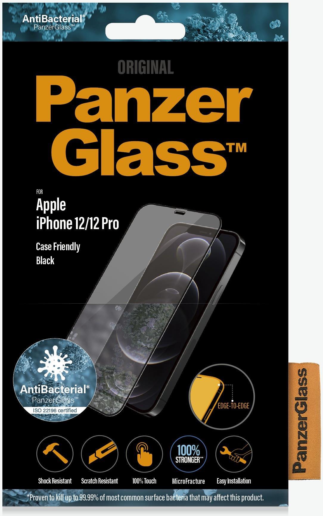 PanzerGlass Screen Protector for Mobile Phone Glass 6.1" Black Frame - for Apple iPhone 12,12 Pro (2711)