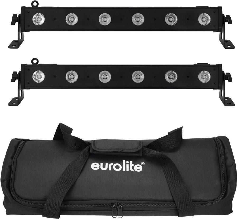 EUROLITE Set of 2 LED BAR-6 QCL RGBW + Soft-Bag