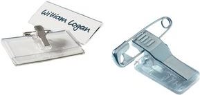DURABLE Name Badge 40x75mm with Clip Acrylic 25pcs 812119