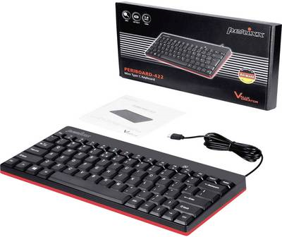 Perixx 11670 USB Keyboard QWERTY German - US English Black (PERIBOARD-422 DE)