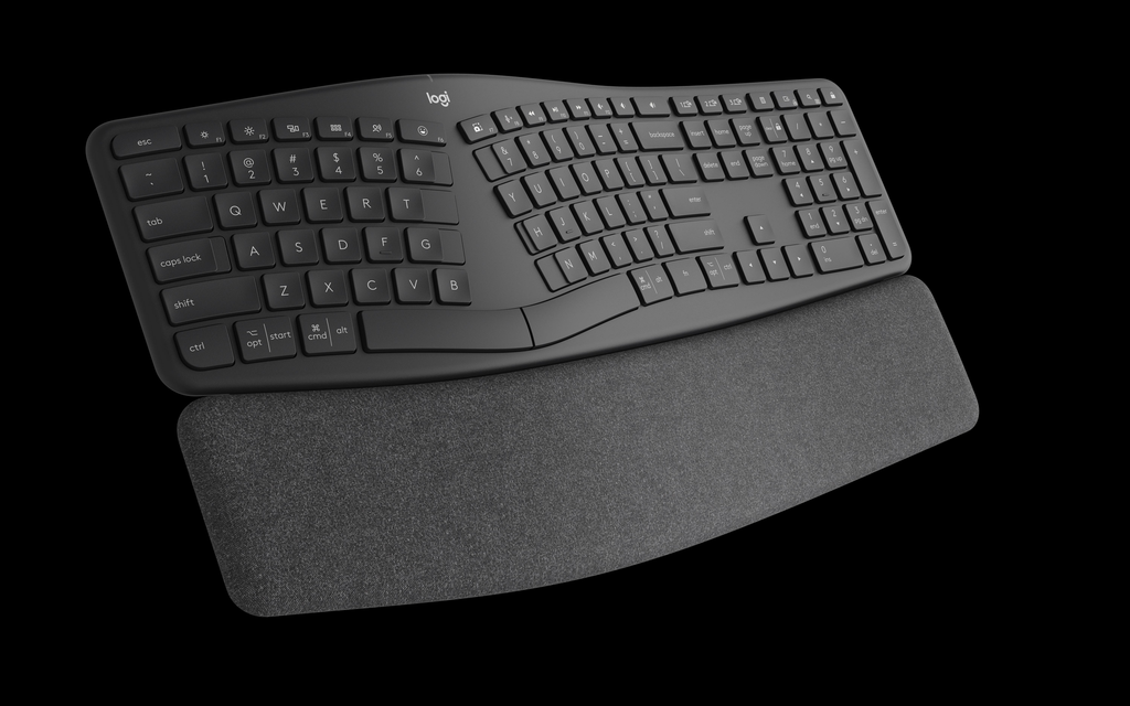 Logitech ERGO K860 Split Keyboard - Wireless - Bluetooth LE - QWERTY - Graphite
