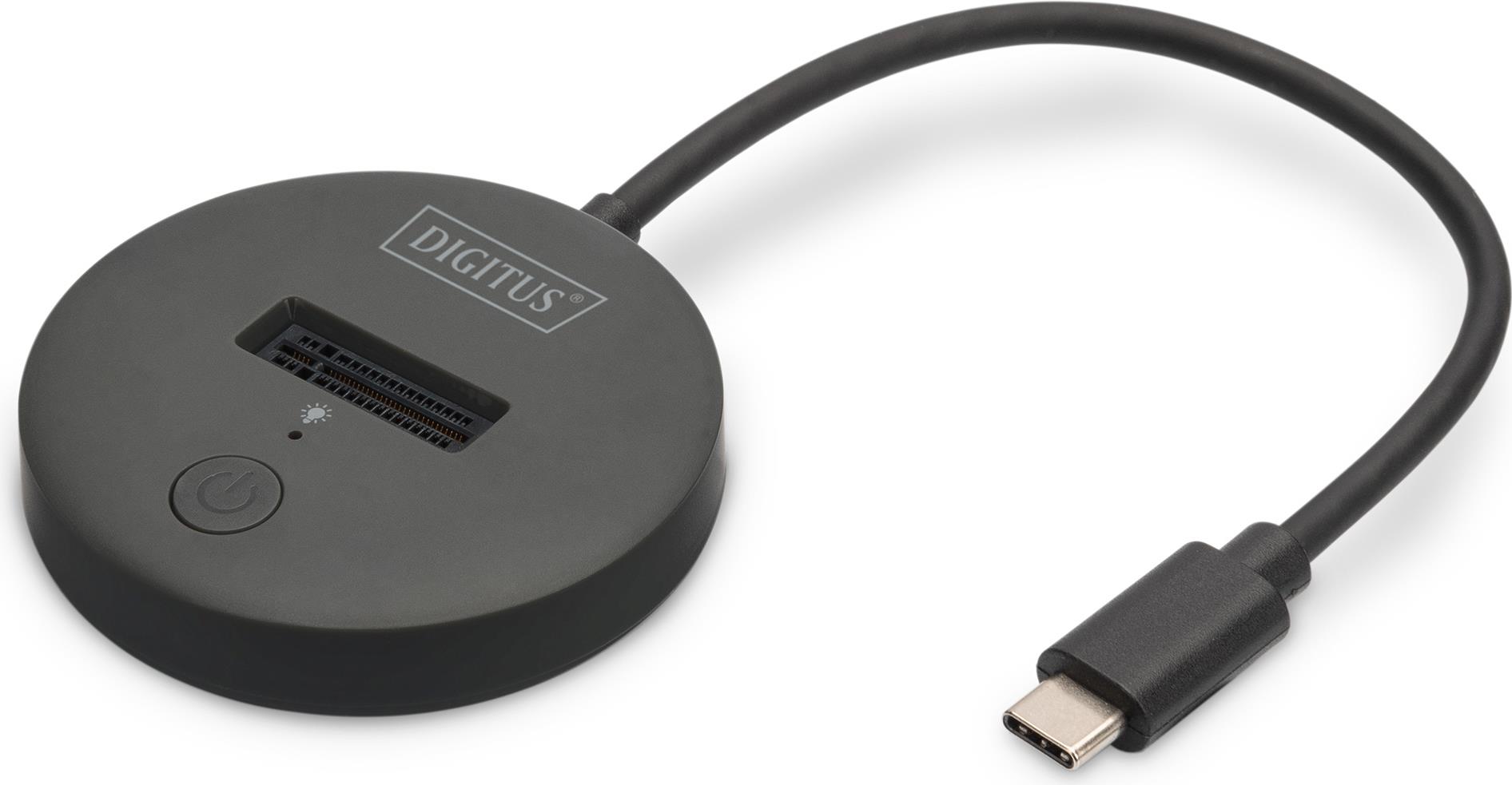 DIGITUS SSD Docking Station - 1 Bay - M.2 NVMe - USB-C 3.2 Gen 2 - Black - DA-71547