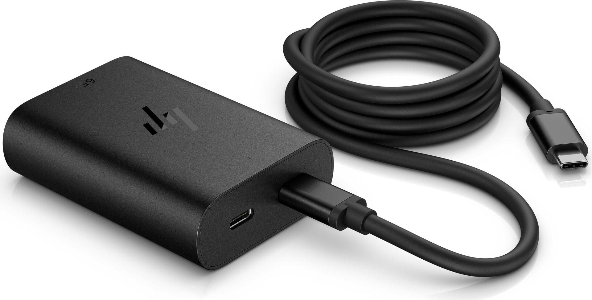 HP 65 W GaN USB-C Laptop Charger - Notebook - Indoor - 5,9,12,15,20 V - Black - 1 m (600Q8AA#ABB)