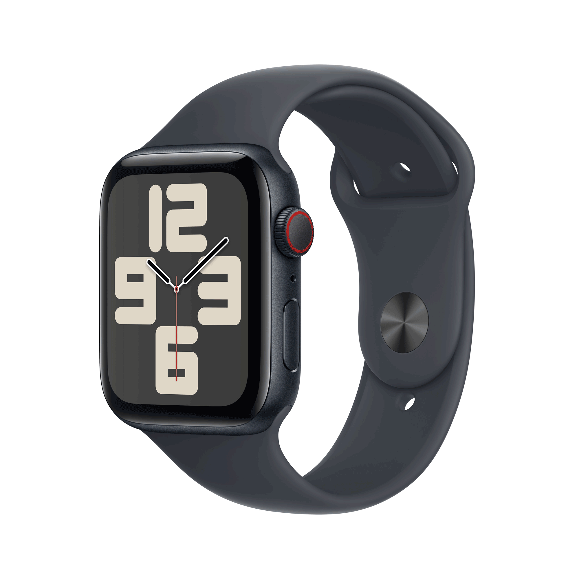 Apple Watch SE GPS + Cellular 44 mm Midnight Aluminium Case with Midnight Sport Band M/L MXGM3QF/A
