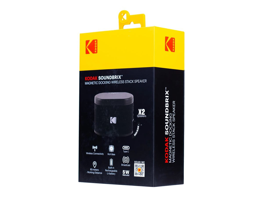 Kodak SoundBrix Wireless Stack Speaker Bass Black 2PCS
