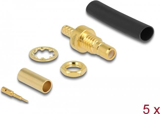 Delock - RF-Anschluss - SMB weiblich Bulkhead - Koax (Packung mit 5) (90041)