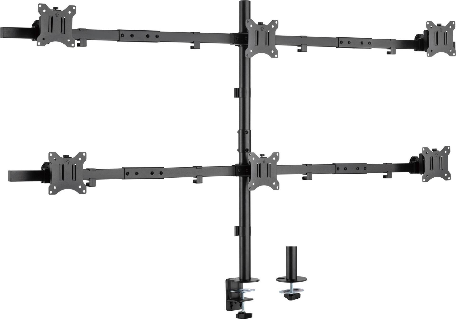 InLine table mount for 6x LCD/LED displays up to 81 cm (32") max. 7 kg (23108I)