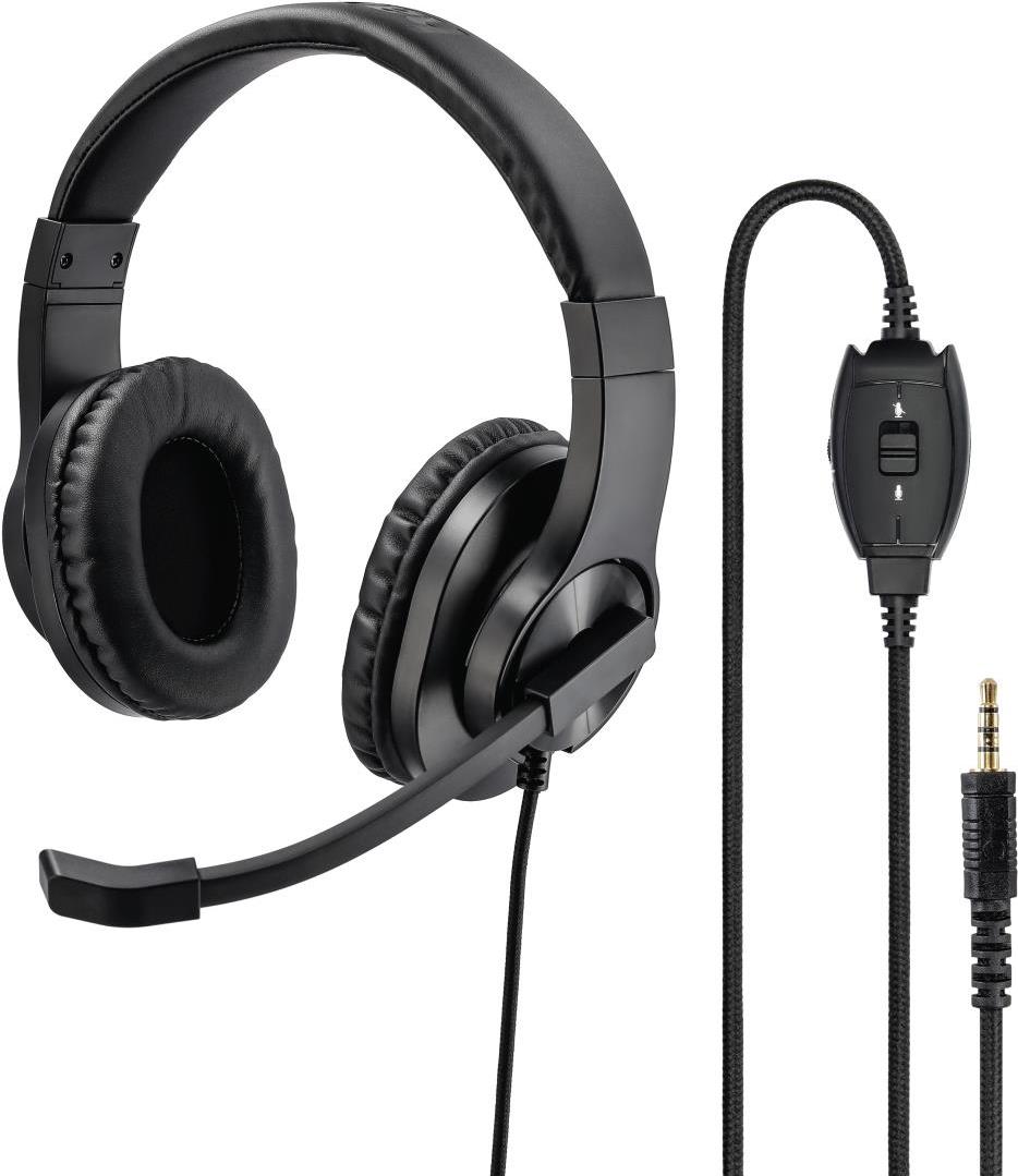Hama PC Office Headset HS-P350 - Full-Size Wired Headset - 3.5 mm Plug - Black