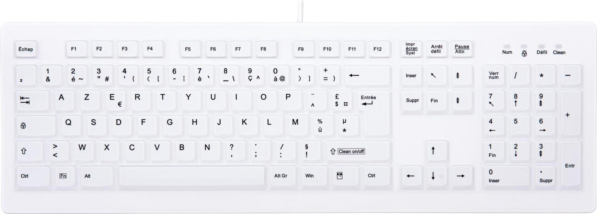 CHERRY AK-C8100F-U1-W/FR Tastatur USB AZERTY Französisch Weiß (AK-C8100F-U1-W/FR)