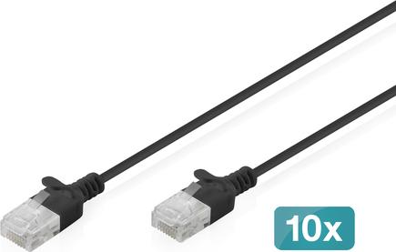 Digitus CAT6 U/UTP Slim PA 10x5M Black LSZH AWG 32/7 (DK-1618-050S-BL-10)