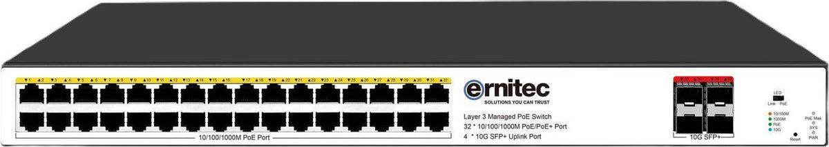 Ernitec ELECTRA-M232-1GB-460W - 36-Port Gigabit Managed PoE Switch with 4x 10 G SFP+ - ELECTRA-M232-1GB-460W
