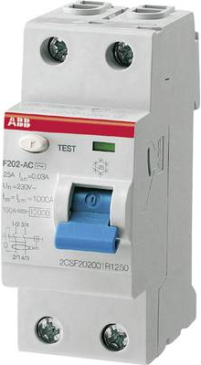 ABB F 202A-25/0.03 Circuit Breaker - Residual Current Circuit Breaker A-type 2 (2CSF202101R1250)