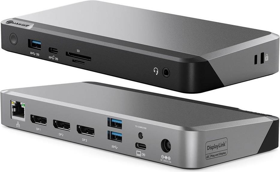 ALOGIC DX3 Wired USB 3.2 Gen 1 Type-C Dock - Black - Grey (DUPRDX3-WW)