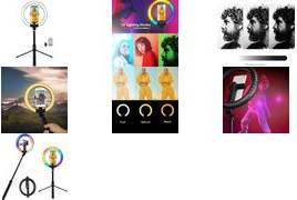 LogiLink Smartphone Ring Light with Selfie Stick Tripod, 20 cm (AA0156)