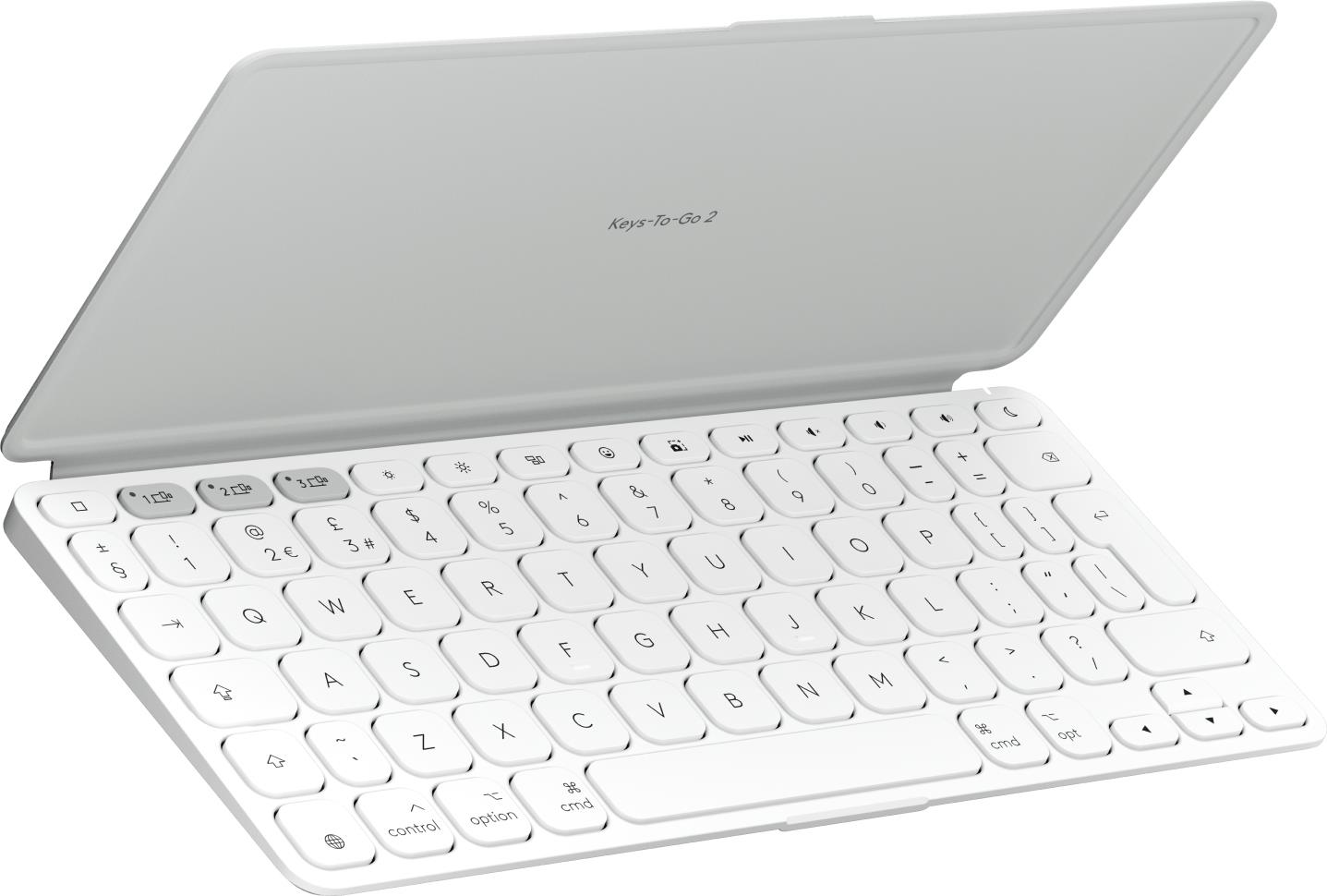 Logitech Keys-To-Go 2 for iPad - Tastatur - built-in cover - kabellos - Bluetooth LE - QWERTY - US International - Pale Gray (920-013018)