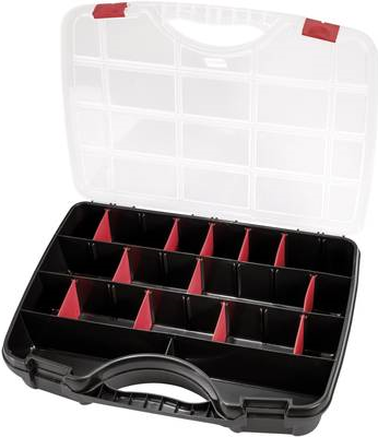 Parat Small Parts Toolbox - Polypropylene - Black/Red/Transparent - 26 Compartments (5853000391)