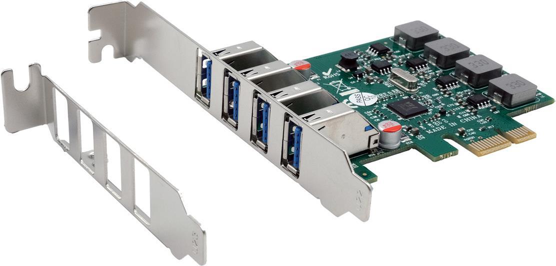 EXSYS GmbH PCIe USB 3.2 Gen 1 Card with 4 Ports (VIA Chipset) (EX-11044)