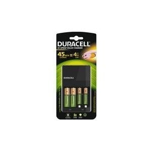Duracell CEF14 Battery Charger - 4 Hours - 4xAA/AAA - Includes 2x AA 1300 mAh & 2x AAA 750 mAh Batteries