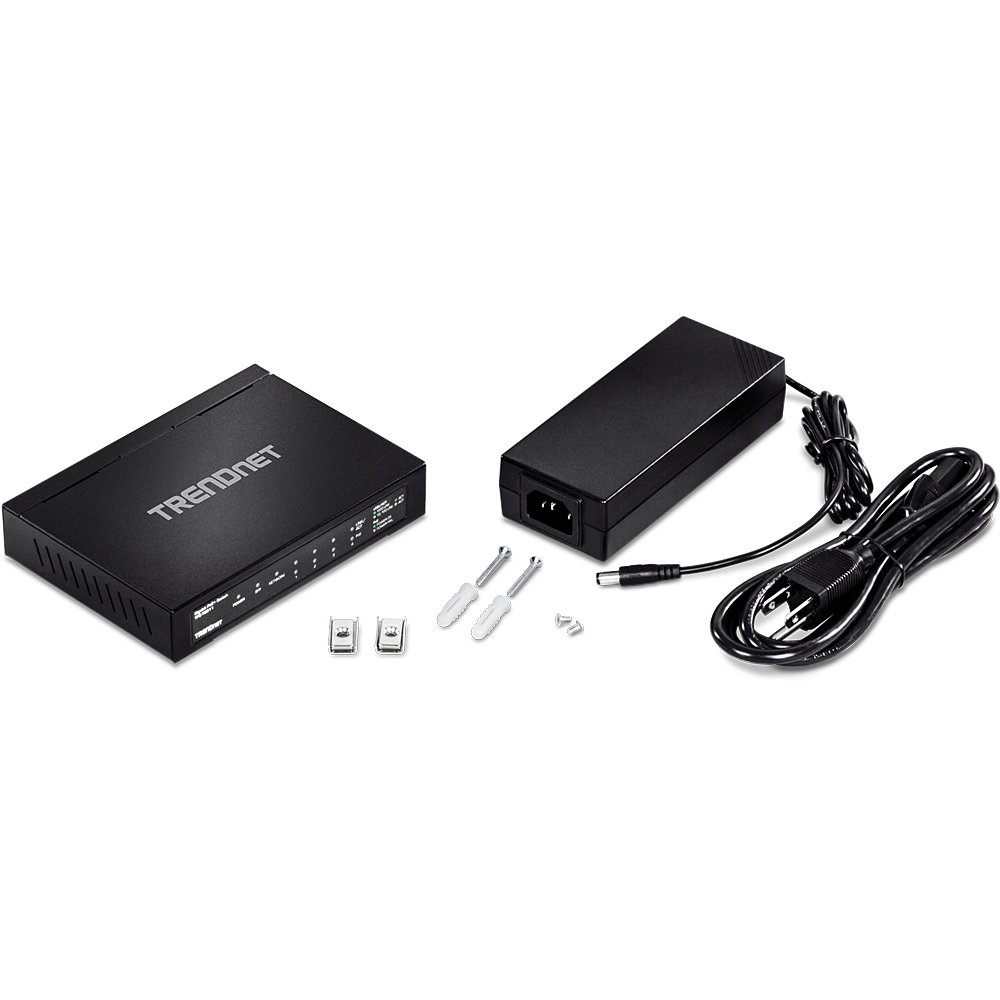 TRENDnet TPE TG611 - Switch - 4 x 10/100/1000 (PoE+) + 1 x 10/100/1000 (Uplink) + 1 x Gigabit SFP - Desktop - PoE+