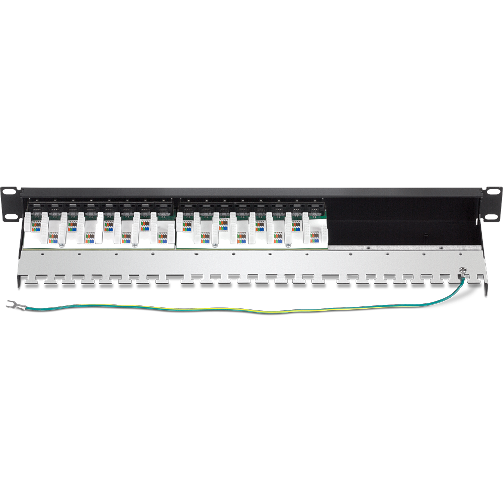 TRENDnet TC-P16C6AS - Patch Panel - Rack Mountable - RJ-45 X 16 - 1U