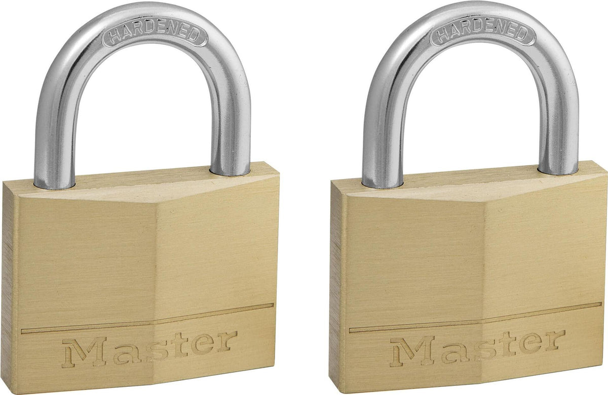 MASTER LOCK 50 mm breites Vorhngeschloss aus Massivmessing, 2er-Pack (150EURT)