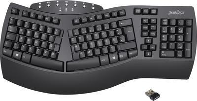 Perixx PERIBOARD-612BDE Bluetooth Keyboard German QWERTZ Black Ergonomic with Palm Rest (11353)