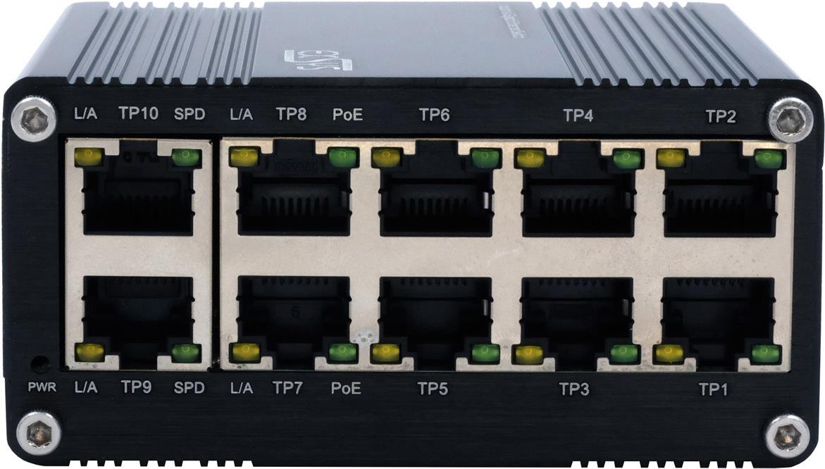 EXSYS GmbH Mini 10-Port Industrial Gigabit PoE Switch, unmanaged (EX-62025POE)