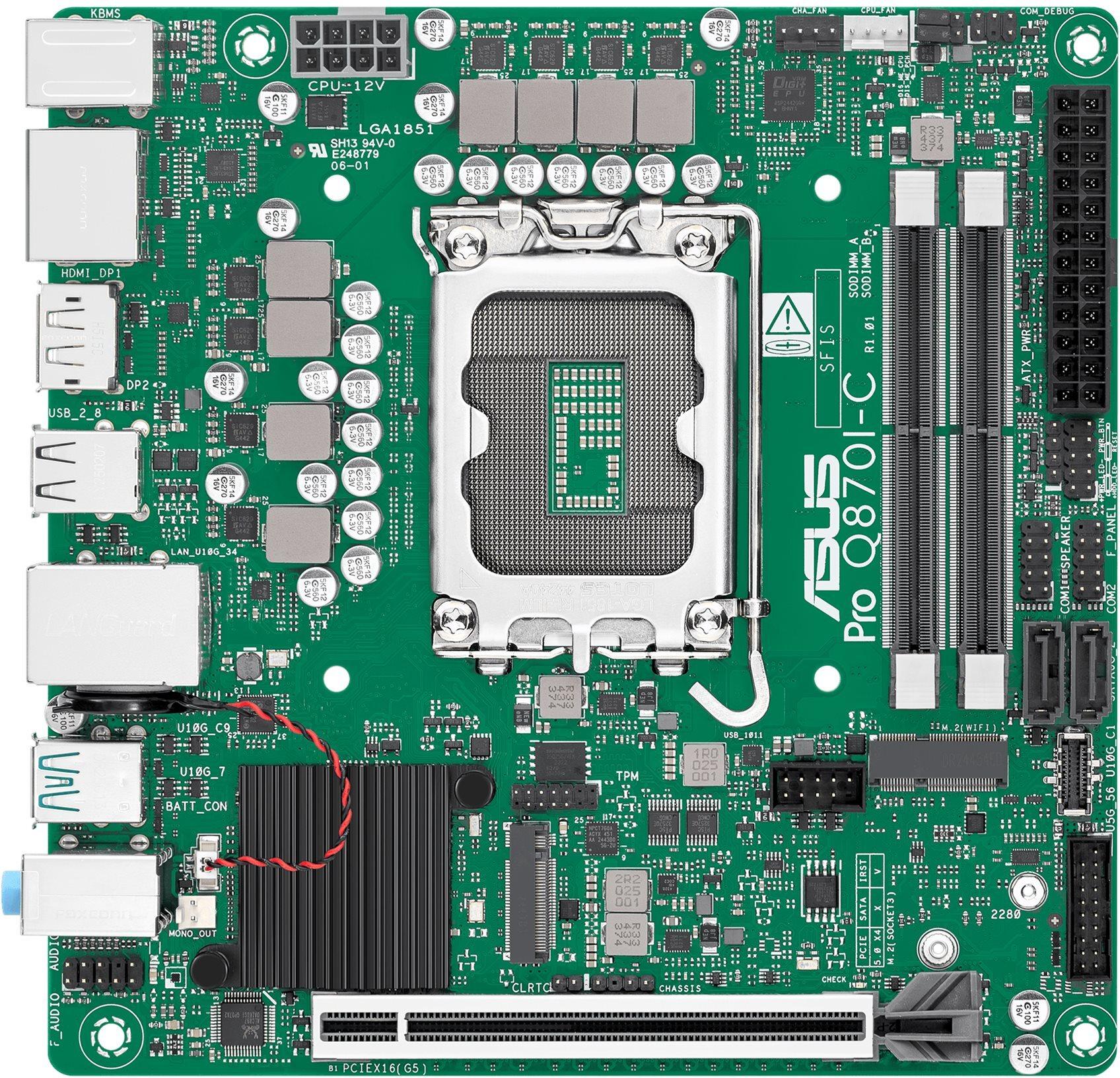 ASUS PRO Q870I-C-CSM Mini-ITX Motherboard - LGA1851 - Intel Q870 - USB-C 3.2 Gen2 - USB 3.2 Gen1/Gen2 - Gigabit LAN (90MB1MPP-M0EAYC)