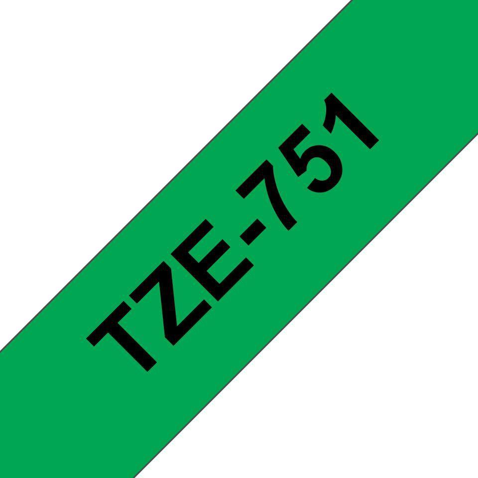 Brother LABEL 24 MM BLACK N GREEN - TZE-751