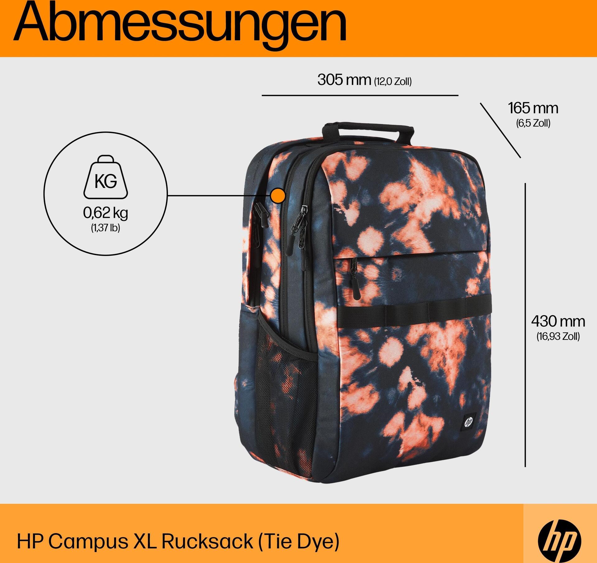 HP Campus XL Notebook Backpack 40.9 cm (16.1") - Batik (7K0E3AA)