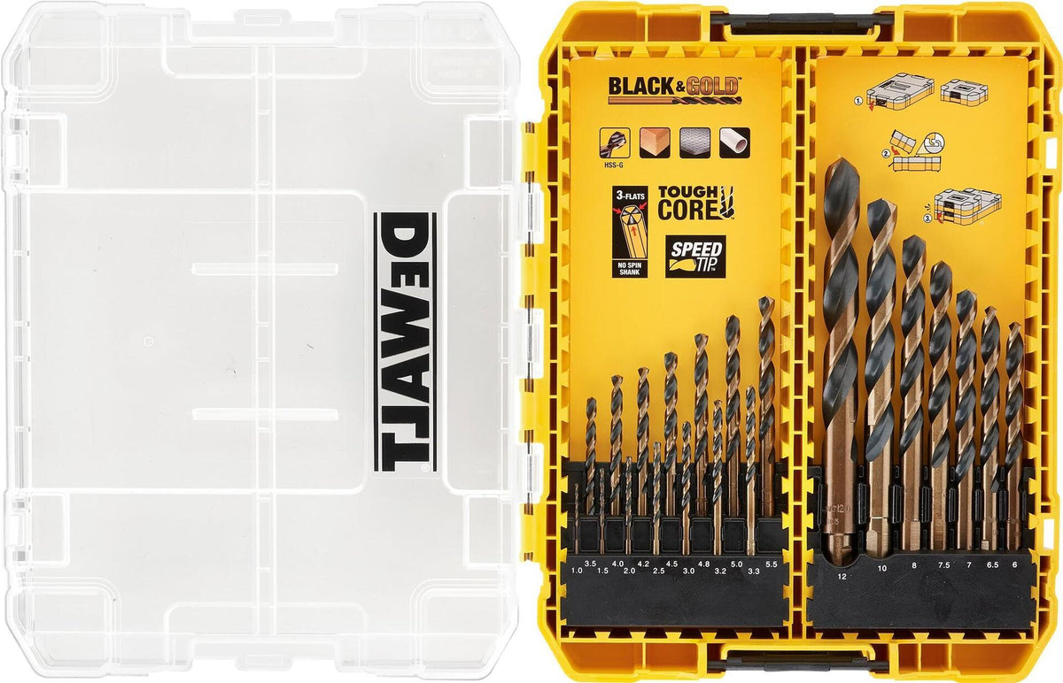 DeWALT Black&Gold Drill Bit Set - 21 Pieces - TSTAK Compatible - DT70755-QZ