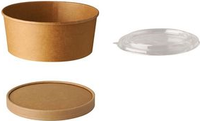 PAPSTAR Compostable Salad Bowl 1300 ml - Brown Cardboard with PLA Coating