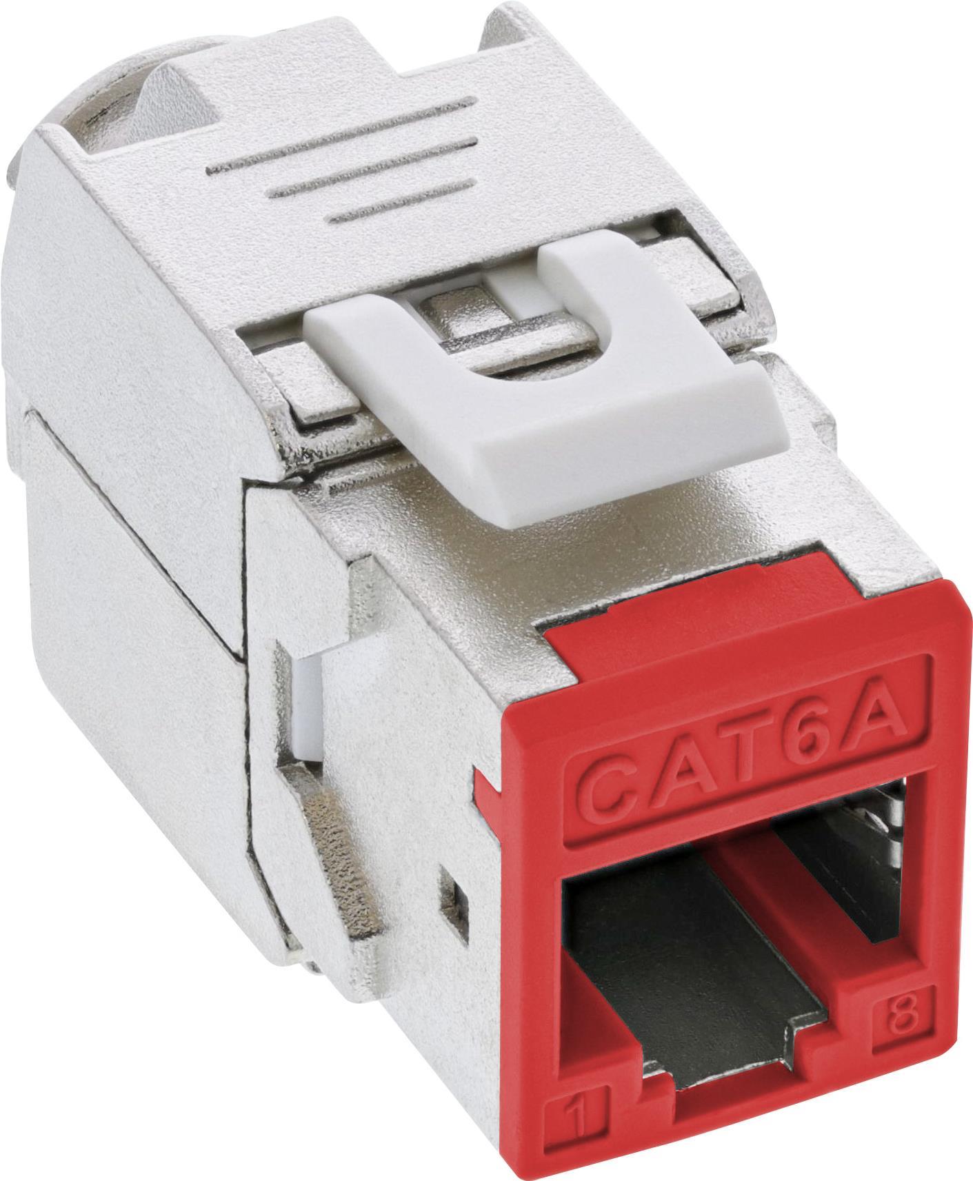 8er Pack Keystone RJ45 Buchse geschirmt Cat.6A rot (76207R)